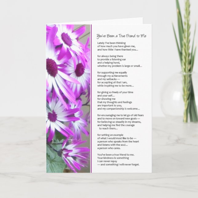 Carte De Remerciements Vous avez été un vrai ami pour moi... (Devant)