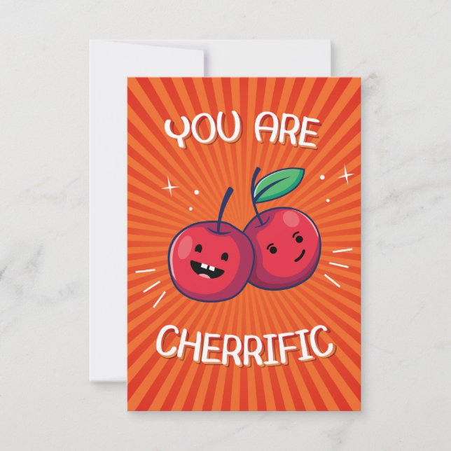 Carte De Remerciements Vous Êtes Cherrific Food Pun (Devant)