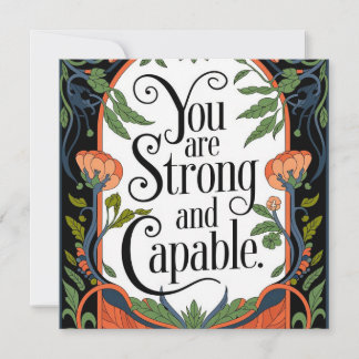 Carte De Remerciements Vous êtes fort et capable Citation Inspirationnell