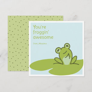 Carte De Remerciements Vous êtes Froggin' Awesome Green Valentine