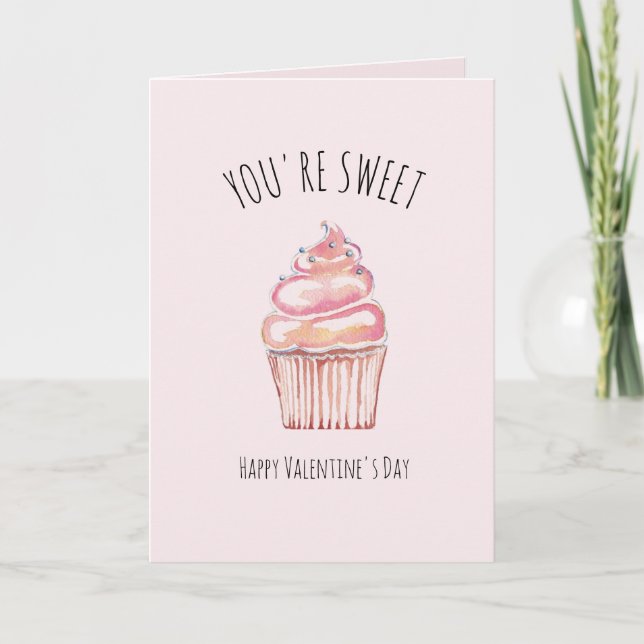 Carte De Remerciements Vous êtes un Heureuse Sainte-Valentin doux Cupcake (Devant)