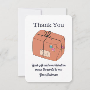 Carte De Remerciements Vous Lettre Carrier Mailman Postal Mail Carrier