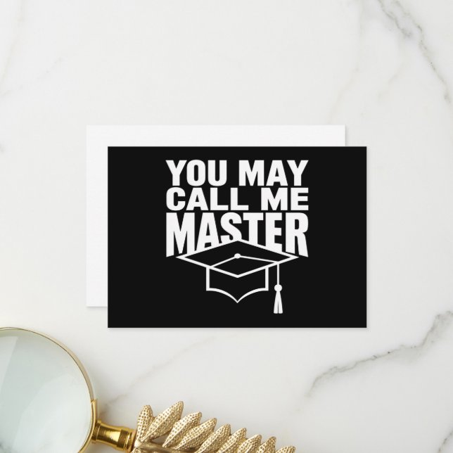 Carte De Remerciements Vous Pouvez M'Appeler Maîtrise Diplômée 2024 (Devant/Arrière en situation)