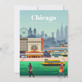 Carte De Remerciements Voyage Art Voyage À Chicago