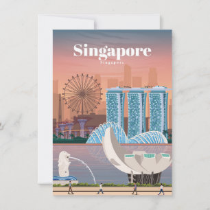 Carte De Remerciements Voyage Art Voyage à Singapour