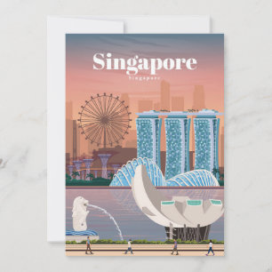 Carte De Remerciements Voyage Art Voyage à Singapour
