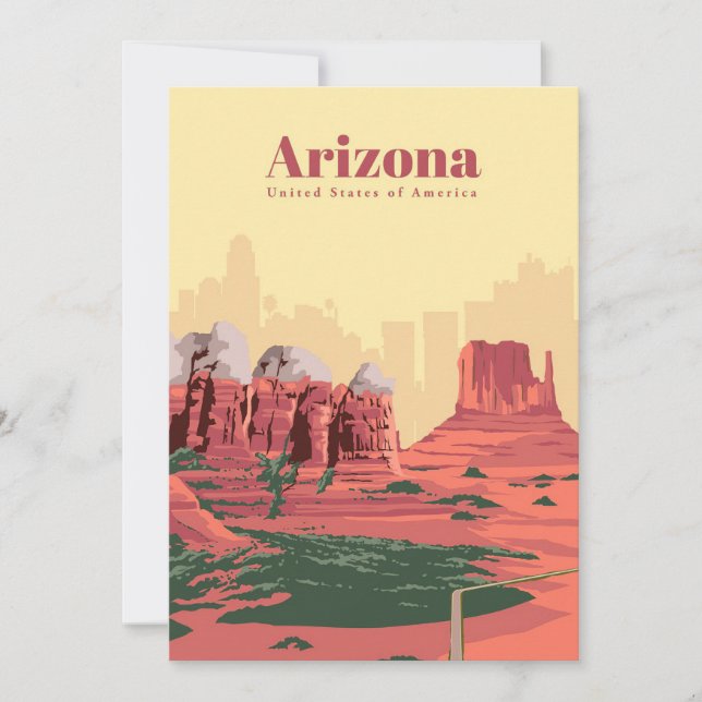 Carte De Remerciements Voyage Art Voyage en Arizona (Devant)
