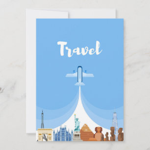 Carte De Remerciements Voyage Art Voyager Dans Le Monde