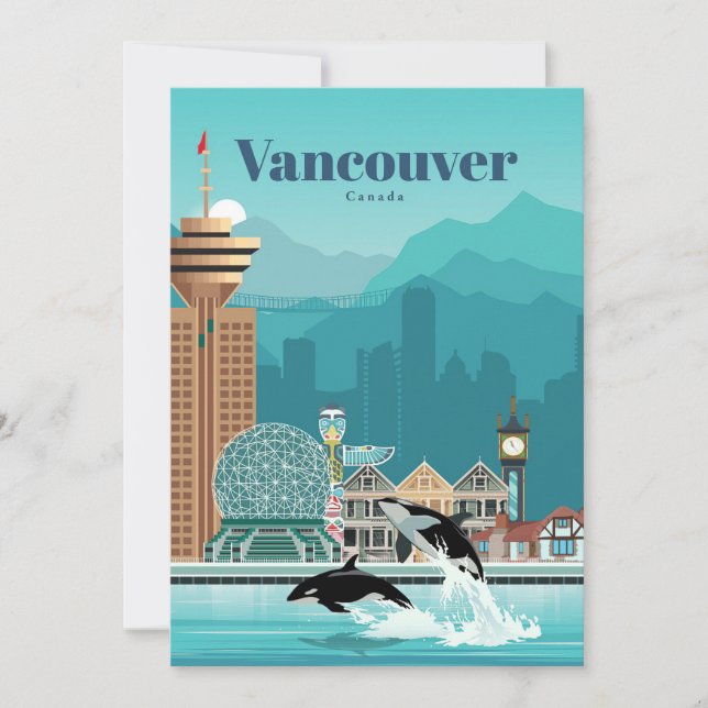 Carte De Remerciements Voyage D'Art Voyage À Vancouver (Devant)