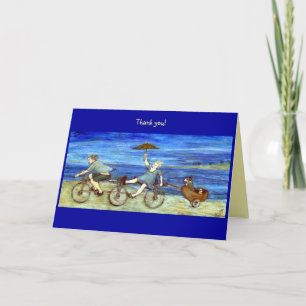 Carte De Remerciements Voyage en vélo Tandem