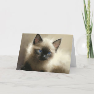 Carte De Remerciements Vue de l'Innocence Siamese Kitten Portrait Card
