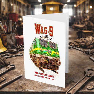 Carte De Remerciements WAG-9 Locomotive. Train de marchandises des chemin