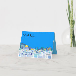 Carte De Remerciements Wailing Wall Israel Bar Bat Mitzvah Thank You Card