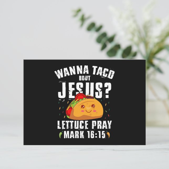 Carte De Remerciements Wanna Taco Bout Jesus Cinco de Mayo Christian (Debout devant)