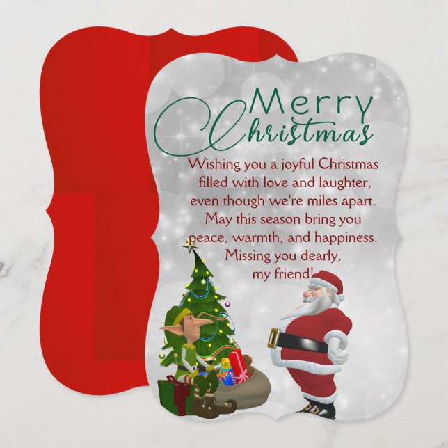 Carte De Remerciements Warm Holiday Wishes from Afar (Devant / Derrière)