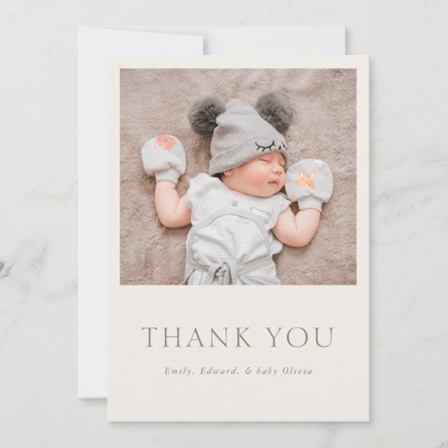 Carte De Remerciements Warm Neutral Baby Shower Photo (Devant)