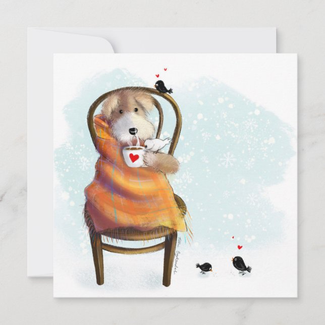 Carte De Remerciements Warm Wishes & Cozy Sips  (Devant)