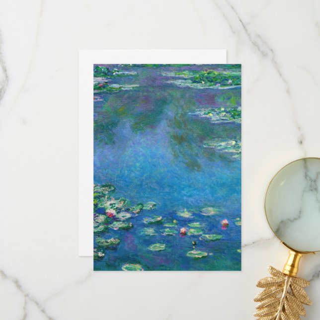 Carte De Remerciements Water Lilies by Claude Monet (Devant/Arrière en situation)