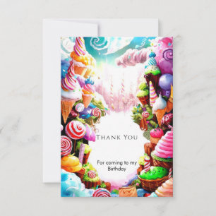 Carte De Remerciements Watercolor Dreamy Candyland Anniversaire