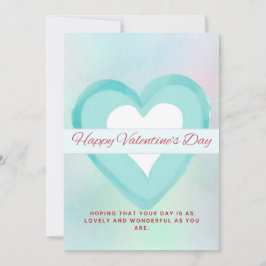 CARTE DE REMERCIEMENTS WATERCOLOR GREEN VALENTINE’S DAY GREETING CARD 