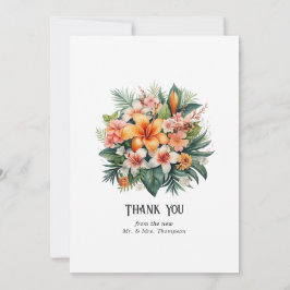 Carte De Remerciements Watercolor Hawaii Destination Wedding