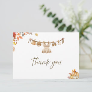 Carte De Remerciements Watercolor Launch Baby shower Boho de l'automne