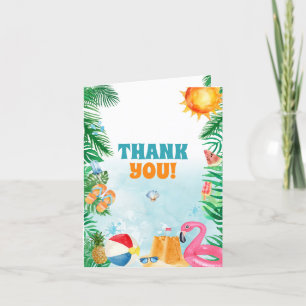 Carte De Remerciements Watercolor Summer Beach Party