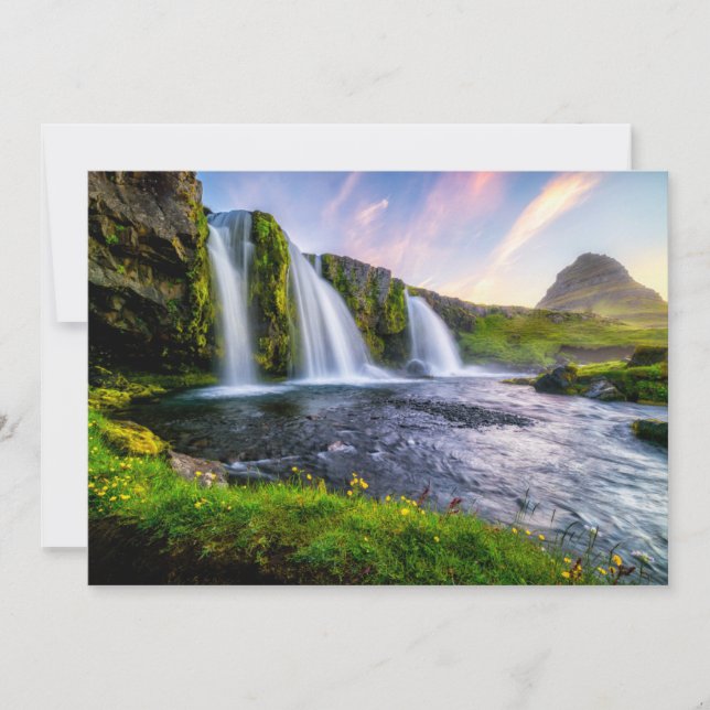 Carte De Remerciements Waterfalls | Kirkjufellsfoss, Iceland (Devant)