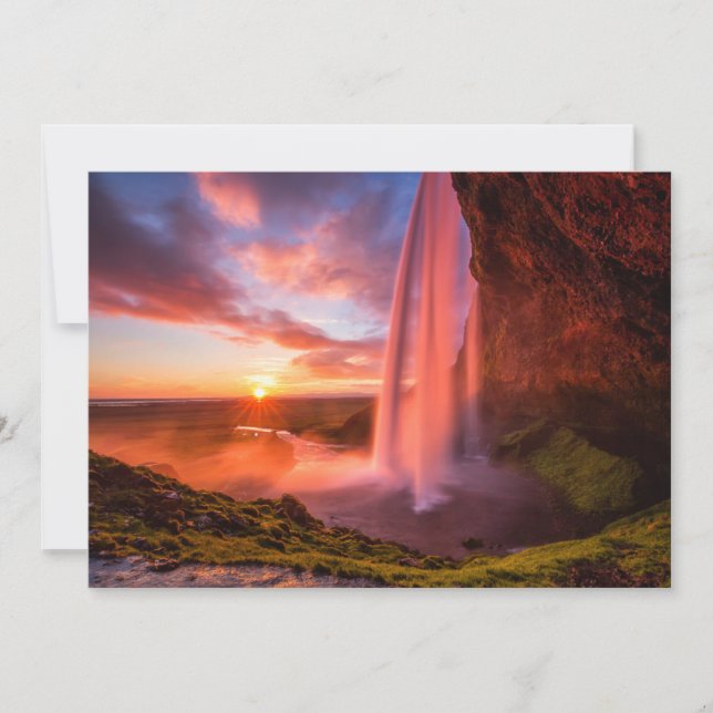 Carte De Remerciements Waterfalls | Seljalandsfoss Waterfall (Devant)
