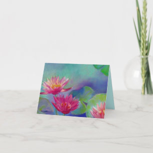 Carte De Remerciements Waterlily flowers Pond waterlilies THANK YOU Card