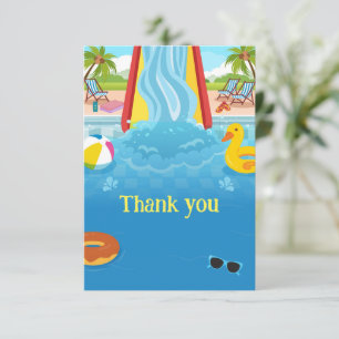 Carte De Remerciements Waterpark Slide fête d'anniversaire pour enfants