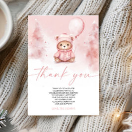 Carte De Remerciements We Can Bearly Wait Winter Teddy Bear Baby Shower