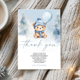 Carte De Remerciements We Can Bearly Wait Winter Teddy Bear Baby Shower