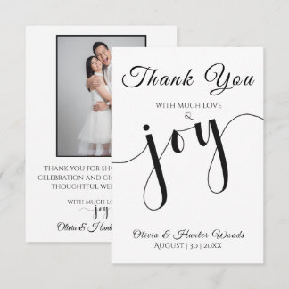 Carte De Remerciements Wedding Flat Thank You Card Simple Script