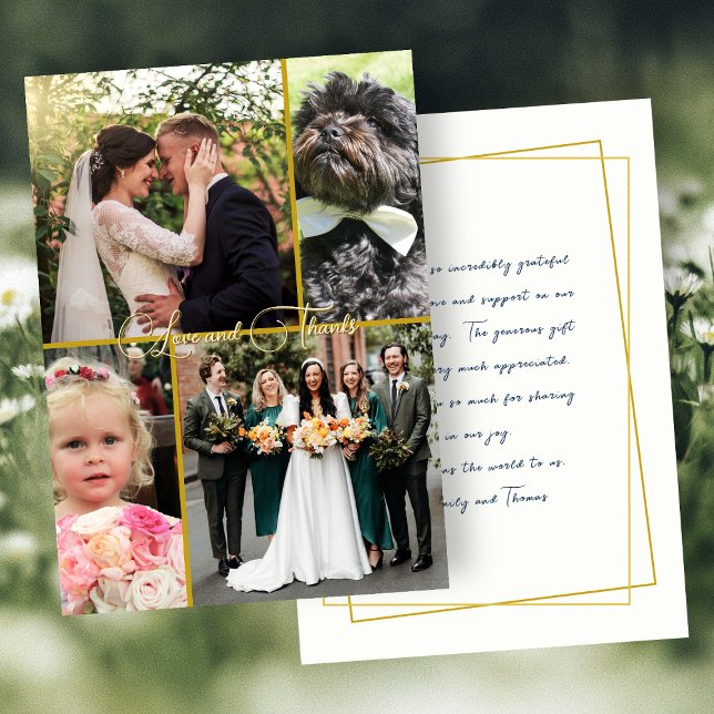Carte De Remerciements Wedding Love n Thanks Photo Collage Message (Créateur téléchargé)