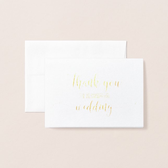 Carte de remerciements Wedding planner Gold Foil (Devant avec enveloppe)