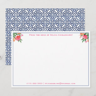 Carte De Remerciements Wedding shower de carreaux Espagnol en agrumes gai