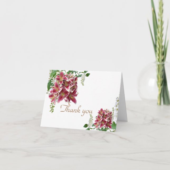 Carte De Remerciements Wedding Thank You Card Stargazer Floral (Devant)