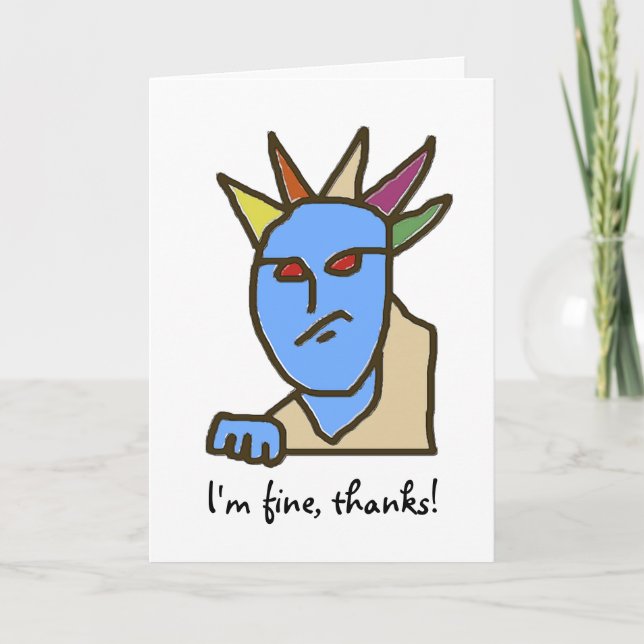 Carte De Remerciements WEIRDOS dessin agacé (Devant)