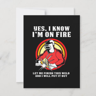 Carte De Remerciements Welder Sait Que Je Suis En Feu
