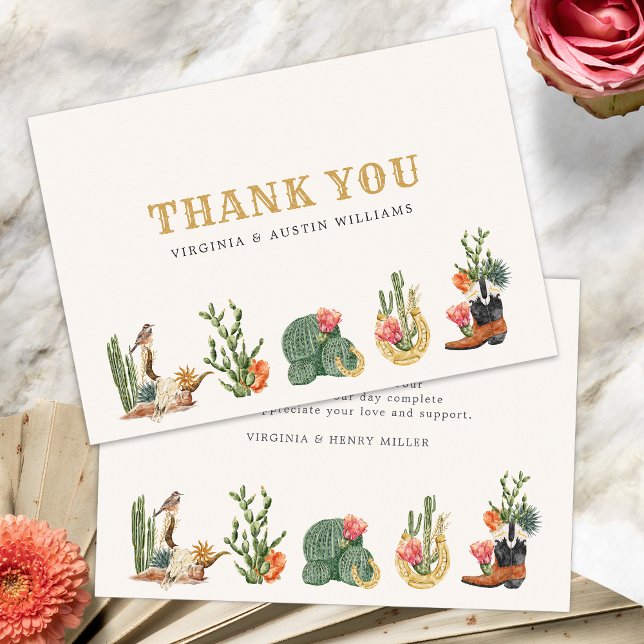 Carte De Remerciements Western Cowboy (Boho Western Cowboy Thank You Card by Painted Paperie
)
