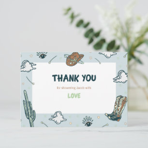Carte de remerciements Western Cowboy Baby shower