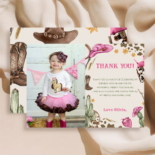 Carte De Remerciements Western Cowboy, fête d'anniversaire Photo