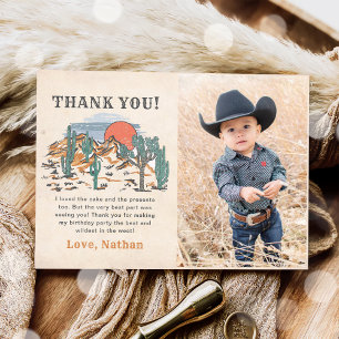Carte De Remerciements Western Cowboy, fête d'anniversaire Photo