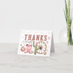 Carte de remerciements Western Cowgirl Boots
