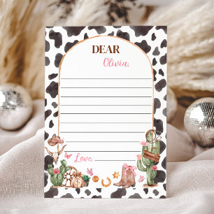 Carte De Remerciements Western Cowgirl Time Capsule Note Message Card