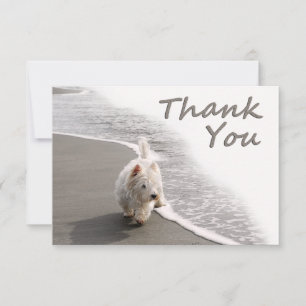 Carte de remerciements Westie 5 po x 7 po