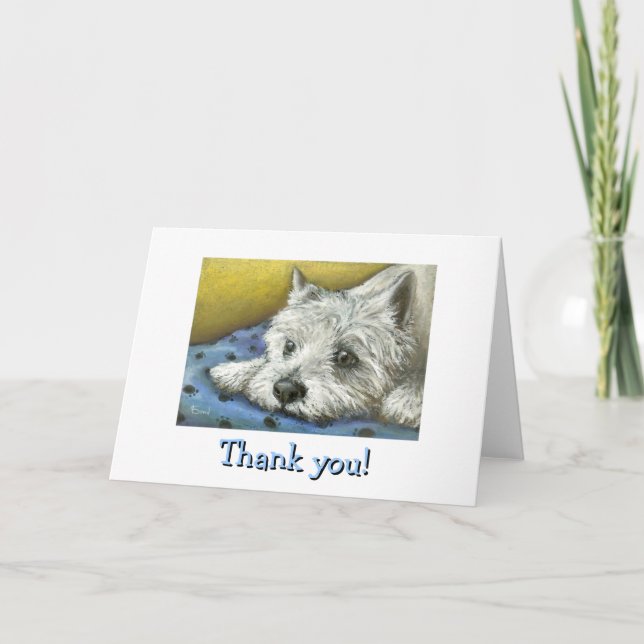 Carte De Remerciements Westie de rêve (Devant)