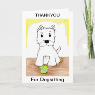 Carte De Remerciements Westie Thankyou for Dogsitting card