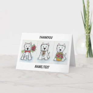 Carte De Remerciements Westie Thankyou friend relation dog sitting card